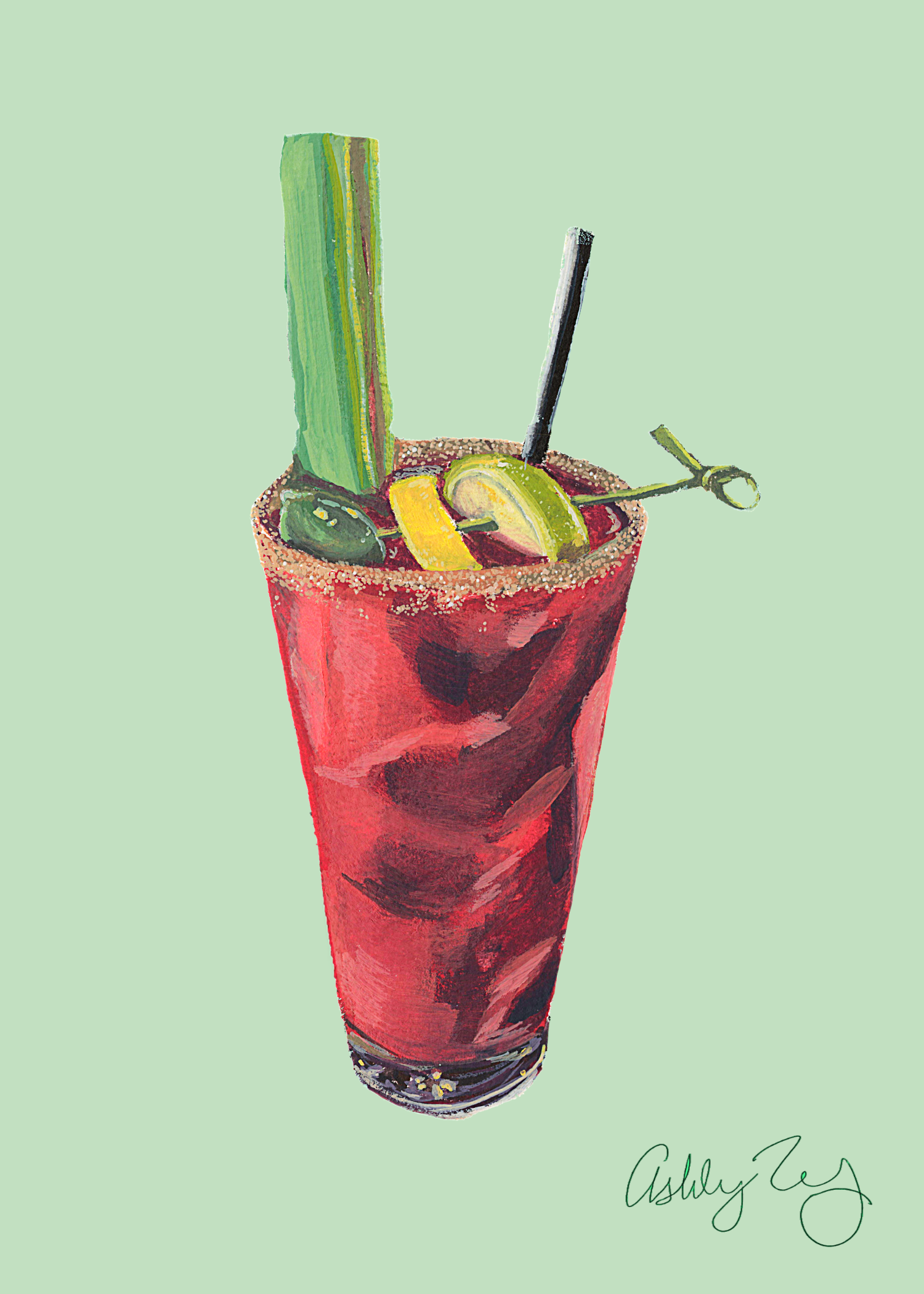 Bloody Mary 5 x 7 Art Print – Ash From Palette Bloody Mary 5 x 7 Art Print – Ash From Palette