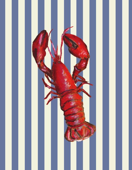Pinstripe Lobster Greeting Card