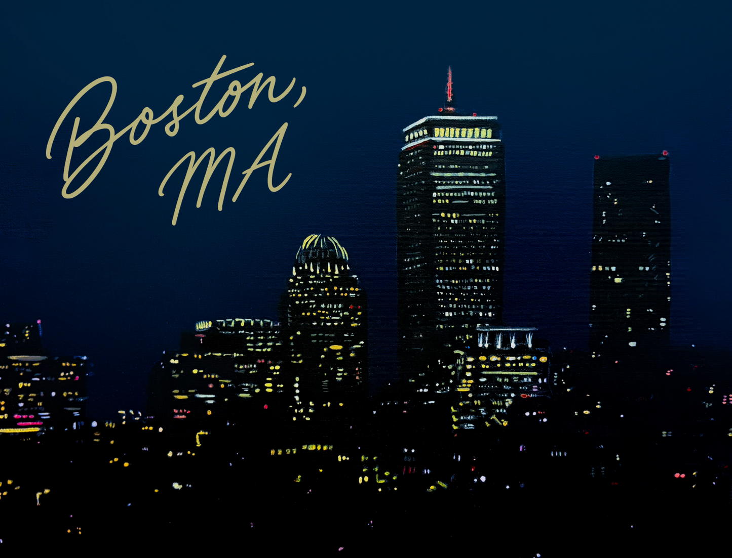 Boston City Skyline Postcard