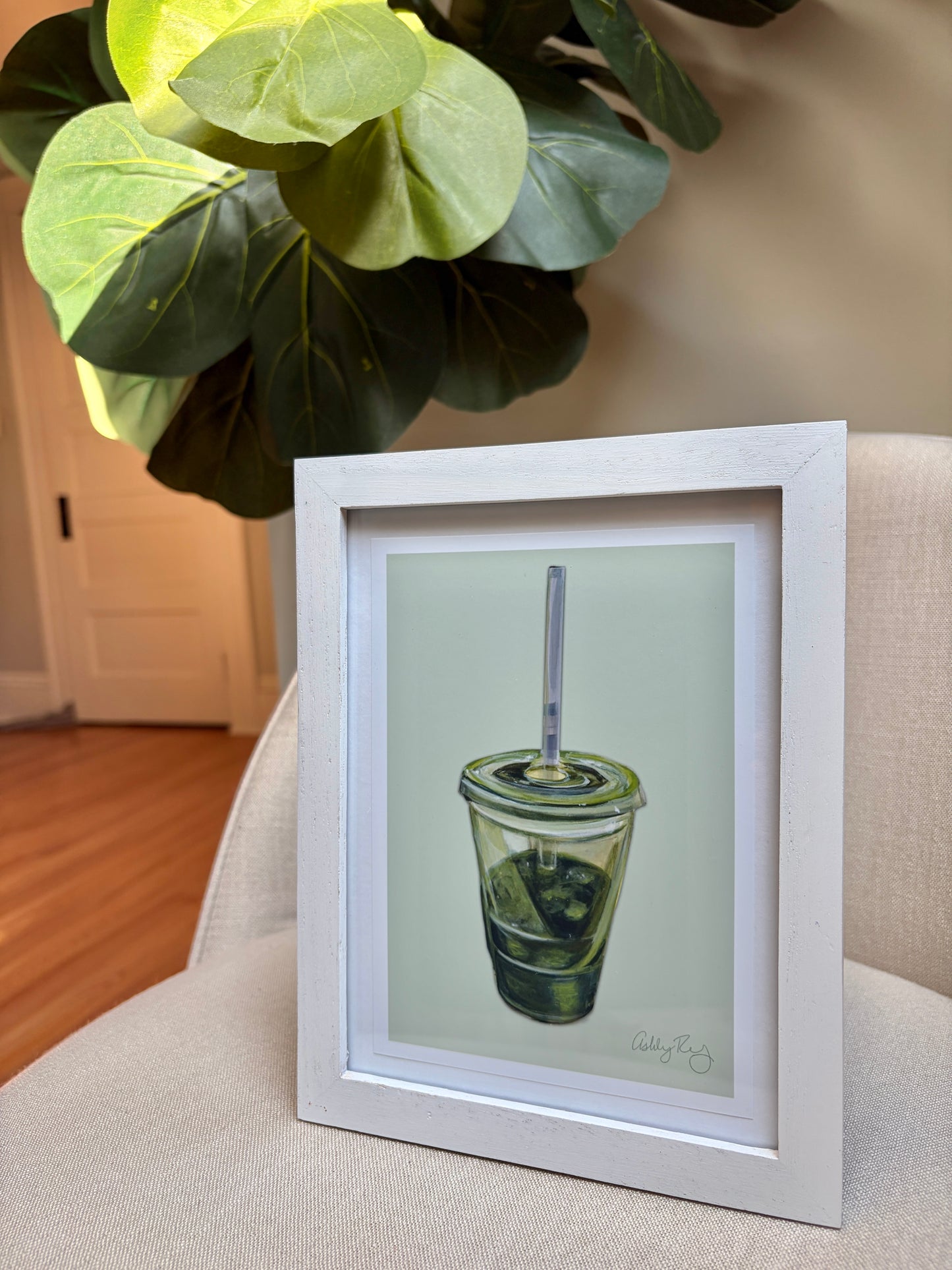 Matcha Solid Background Print