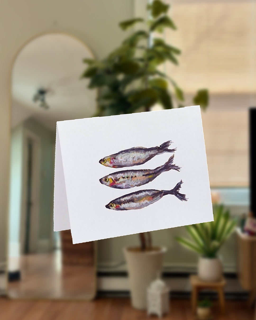 Three Fish Greeting Card