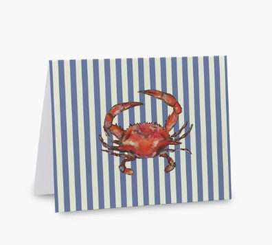 Pinstripe Blue Crab Greeting Card