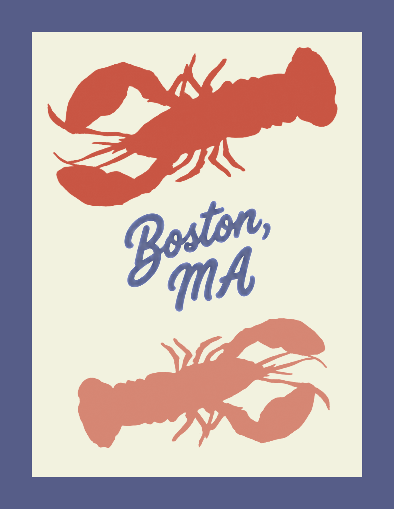 Boston Graphic Lobster Postcard