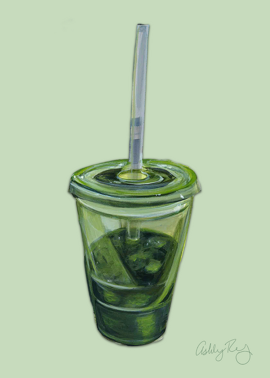 Matcha Solid Background Print