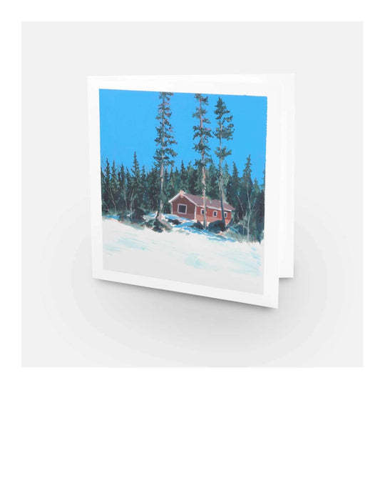 Winter Cabin Holiday Greeting Card